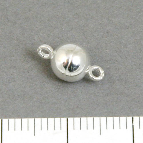 Kulformat magnetlås 6 mm sterling silver