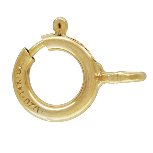 Springlås med öppen fästögla 5 mm gold filled