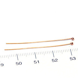 Hattpinnar 40 mm 0,5 mm med 1,5 mm kula gold filled 	