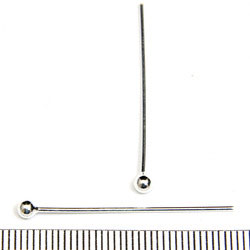 Hattpinne 35 mm 0,8 mm med 3 mm kula sterling silver