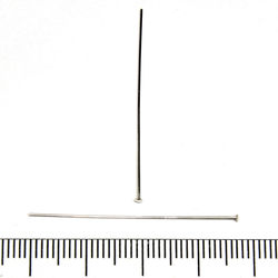 Hattpinnar 40 mm 0,5 mm sterling silver