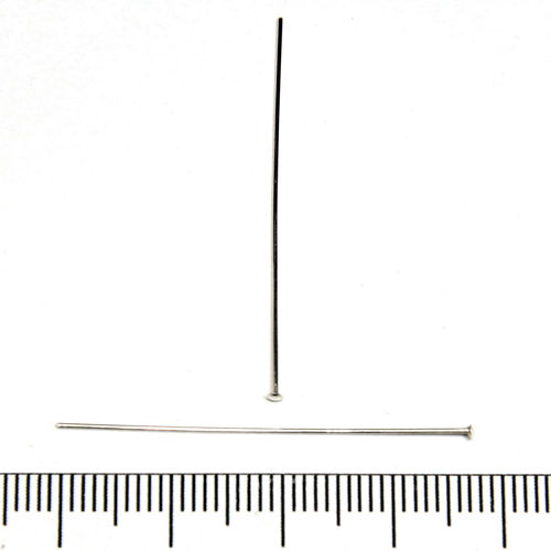 Hattpinnar 40 mm 0,5 mm sterling silver