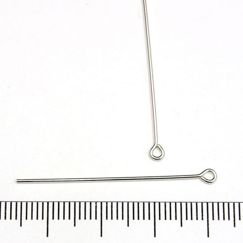 Öglepinnar 40 mm 0,8 mm sterling silver
