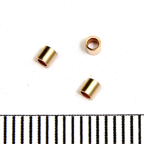 Klämtuber 2 x 2 mm gold filled