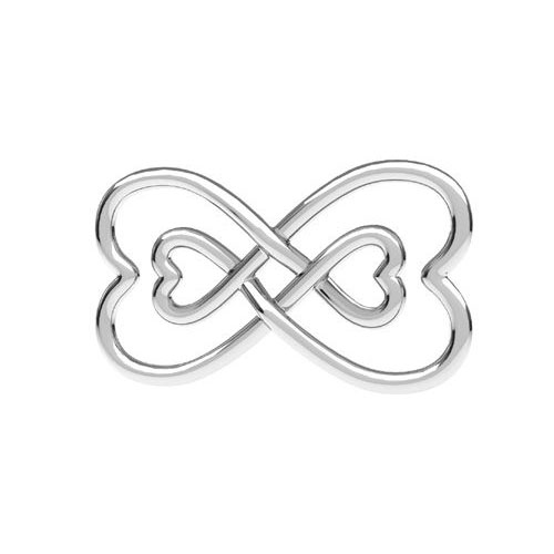 Länk evighetssymbol med hjärtan 20 mm sterling silver