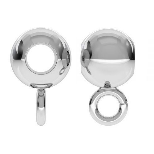 Kula 4 mm (innerdiameter 2 mm) med fästögla sterling silver