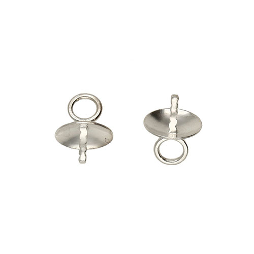 Tillfälligt parti: Fäste för halvborrad pärla 5 mm sterling silver Tillfälligt parti: Fäste för halvborrad pärla 5 mm sterling silver
