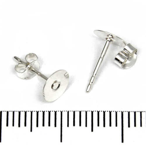 Örstickare med 6 mm platta sterling silver