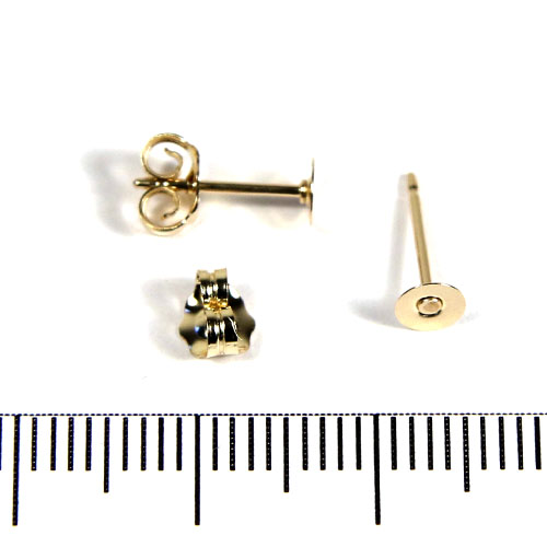 Örstickare med 4 mm platta gold filled