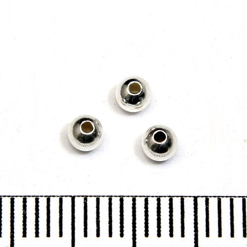 Slät skarvlös silverpärla 3 mm hål 0,9 mm sterling silver 