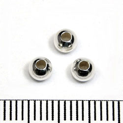 Slät skarvlös silverpärla 4 mm hål 1,5 mm sterling silver 