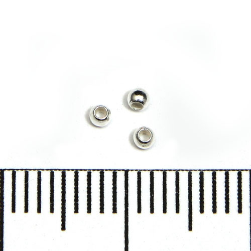 Slät skarvlös silverpärla 1,8 mm hål 0,9 mm sterling silver 