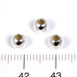 Slät skarvlös silverpärla 5 mm hål 2,2 mm sterling silver