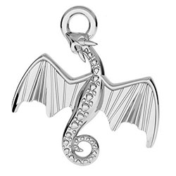 Berlock flygande drake 13 mm sterling silver