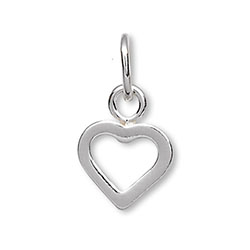 Berlock hjärta 7 x 6 mm sterling silver