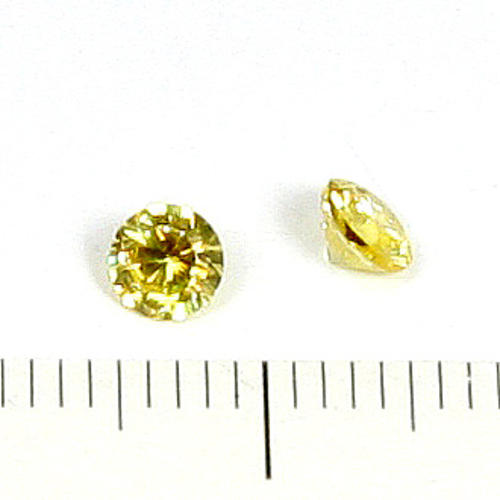 Cubic zircon rund gul 4 mm