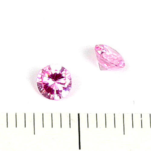 Cubic zircon rund rosa (varm/gultonad) 4 mm
