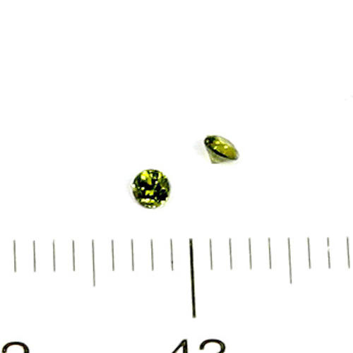 Cubic zircon rund peridotgrön 2 mm