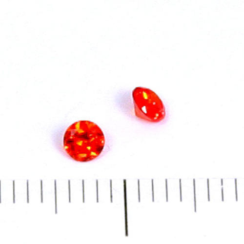 Cubic zircon rund orangeröd 3 mm