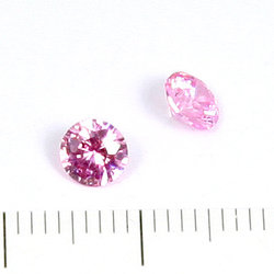Cubic zircon rund rosa (varm/gultonad)  5 mm