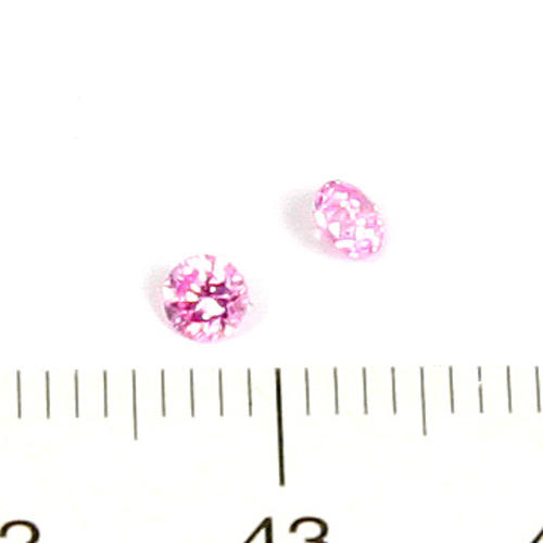 Cubic zircon rund rosa (varm/gultonad) 3 mm