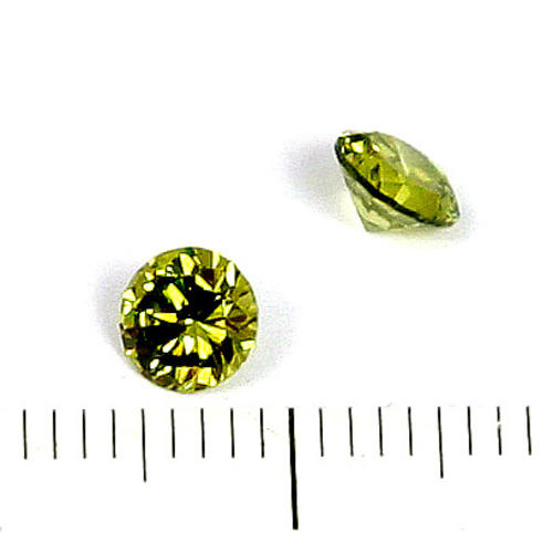 Cubic zircon rund peridotgrön 5 mm