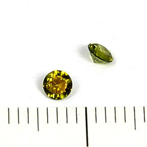 Cubic zircon rund peridotgrön 3 mm