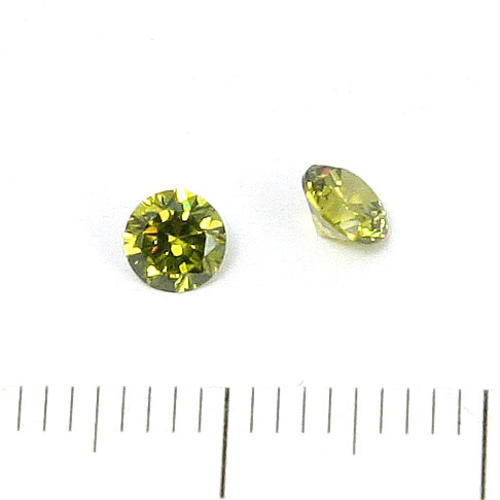 Cubic zircon rund peridotgrön 4 mm