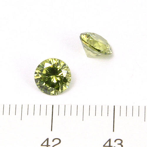 Cubic zircon rund peridotgrön 6 mm