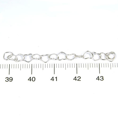 Förlängningskedja 5 cm av 4 mm hjärtkedja sterling silver