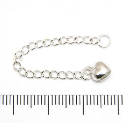 Förlängningskedja 5 cm med hjärtformad berlock sterling silver